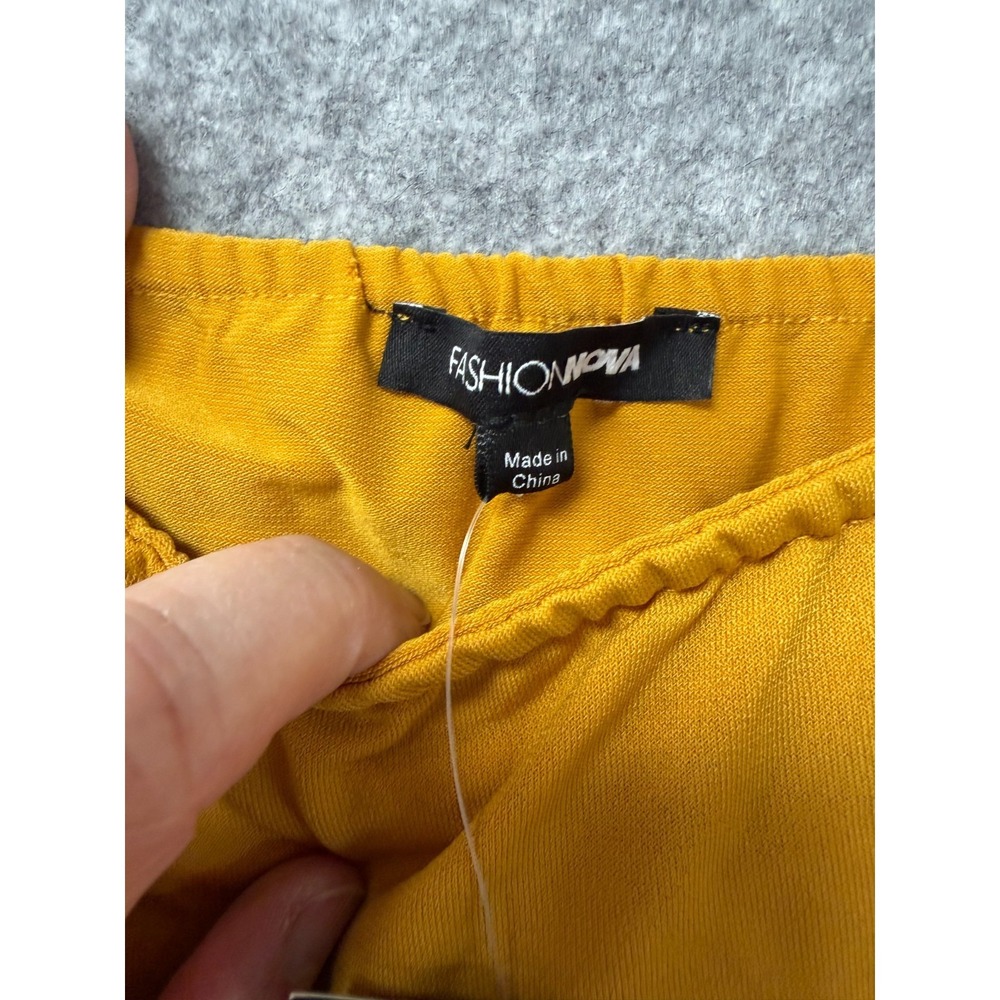 Fashion Nova Women's Capri Strapless Jumpsuit Yellow Size 3X - Picture 9 of 10